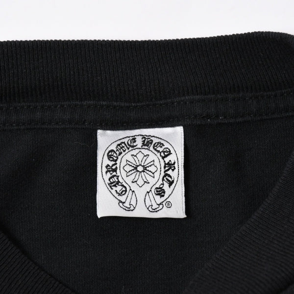 極美品 CHROME HEARTS クロムハーツ オールド 長袖Tシャツ サイズM フローラルクロス ホースシュー ニューヨーク限定 ブラック 中古 4a007292