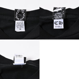 極美品 CHROME HEARTS クロムハーツ オールド 長袖Tシャツ サイズM フローラルクロス ホースシュー ニューヨーク限定 ブラック 中古 4a007292