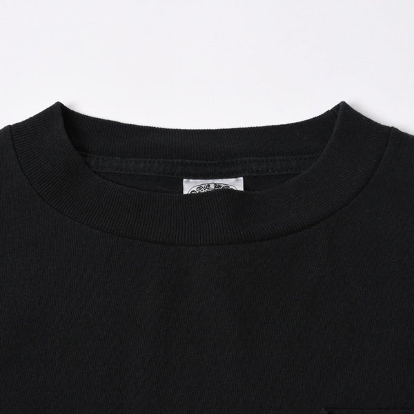 極美品 CHROME HEARTS クロムハーツ オールド 長袖Tシャツ サイズM フローラルクロス ホースシュー ニューヨーク限定 ブラック 中古 4a007292
