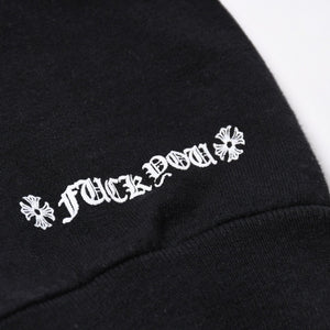 極美品 CHROME HEARTS クロムハーツ 長袖Tシャツ サイズM フローラルクロス ホースシュー ラスベガス限定 ブラック 中古 4a007293
