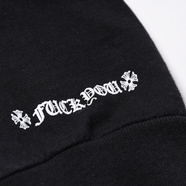 極美品 CHROME HEARTS クロムハーツ 長袖Tシャツ サイズM フローラルクロス ホースシュー ラスベガス限定 ブラック 中古 4a007293