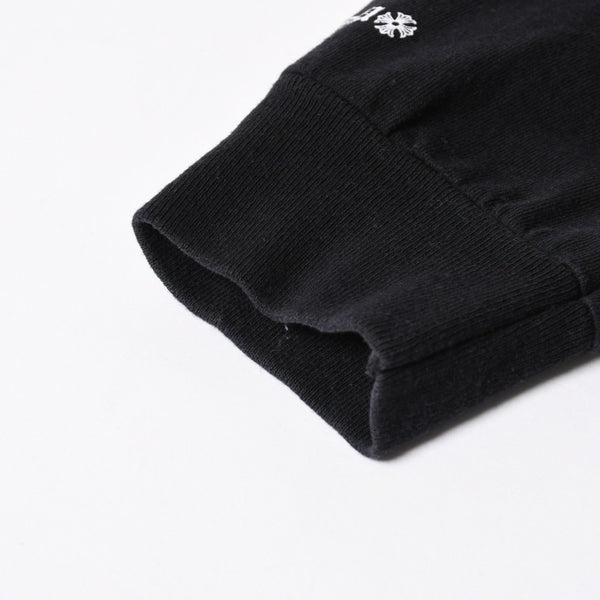 極美品 CHROME HEARTS クロムハーツ 長袖Tシャツ サイズM フローラルクロス ホースシュー ラスベガス限定 ブラック 中古 4a007293