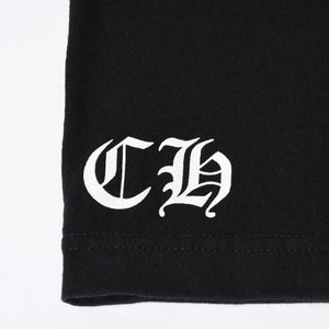 極美品 CHROME HEARTS クロムハーツ 長袖Tシャツ サイズM フローラルクロス ホースシュー ラスベガス限定 ブラック 中古 4a007293