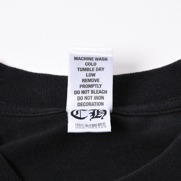 極美品 CHROME HEARTS クロムハーツ 長袖Tシャツ サイズM フローラルクロス ホースシュー ラスベガス限定 ブラック 中古 4a007293