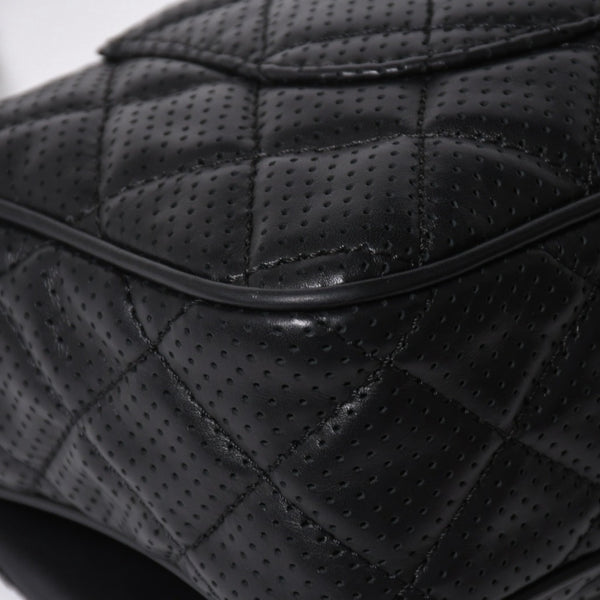 極美品 CHANEL シャネル マトラッセ25 Wチェーンワンショルダーバッグ A90211 19番台 ココマーク ラムスキン パンチングレザー 中古 4a007185