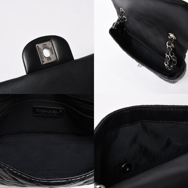 極美品 CHANEL シャネル マトラッセ25 Wチェーンワンショルダーバッグ A90211 19番台 ココマーク ラムスキン パンチングレザー 中古 4a007185