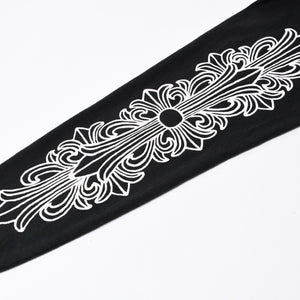 極美品 CHROME HEARTS クロムハーツ オールド 長袖Tシャツ サイズM フローラルクロス ホースシュー ニューヨーク限定 ブラック 中古 4a007292