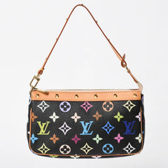極美品 LOUIS VUITTON ルイヴィトン ポシェットアクセソワール アクセサリーポーチ M92648 モノグラム マルチカラー ブラック 中古 4a007172