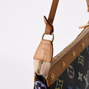 極美品 LOUIS VUITTON ルイヴィトン ポシェットアクセソワール アクセサリーポーチ M92648 モノグラム マルチカラー ブラック 中古 4a007172