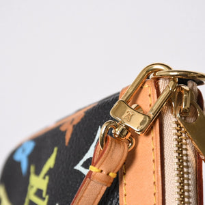 極美品 LOUIS VUITTON ルイヴィトン ポシェットアクセソワール アクセサリーポーチ M92648 モノグラム マルチカラー ブラック 中古 4a007172