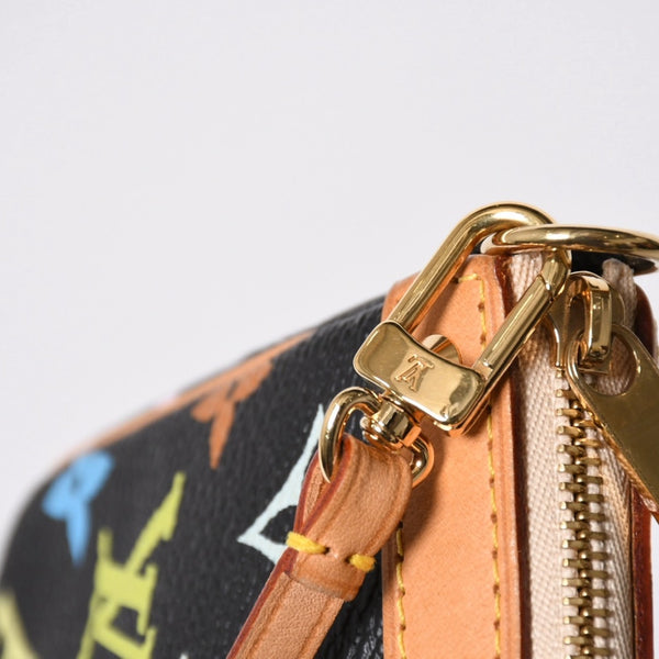 極美品 LOUIS VUITTON ルイヴィトン ポシェットアクセソワール アクセサリーポーチ M92648 モノグラム マルチカラー ブラック 中古 4a007172