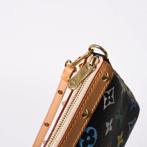 極美品 LOUIS VUITTON ルイヴィトン ポシェットアクセソワール アクセサリーポーチ M92648 モノグラム マルチカラー ブラック 中古 4a007172