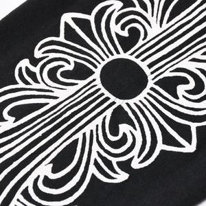 極美品 CHROME HEARTS クロムハーツ オールド 長袖Tシャツ サイズM フローラルクロス ホースシュー ニューヨーク限定 ブラック 中古 4a007292