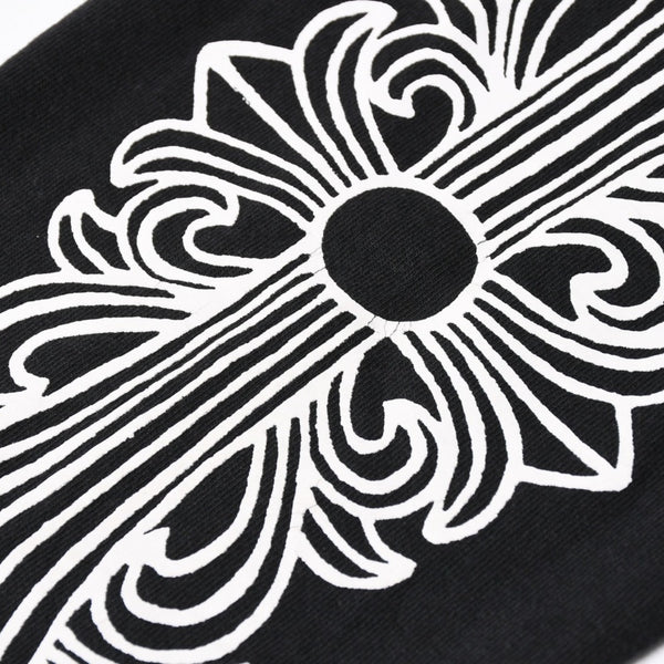 極美品 CHROME HEARTS クロムハーツ オールド 長袖Tシャツ サイズM フローラルクロス ホースシュー ニューヨーク限定 ブラック 中古 4a007292