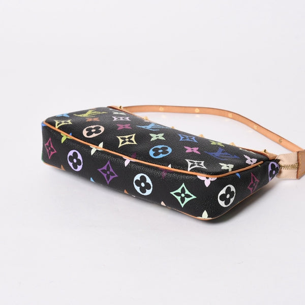 極美品 LOUIS VUITTON ルイヴィトン ポシェットアクセソワール アクセサリーポーチ M92648 モノグラム マルチカラー ブラック 中古 4a007172