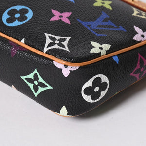極美品 LOUIS VUITTON ルイヴィトン ポシェットアクセソワール アクセサリーポーチ M92648 モノグラム マルチカラー ブラック 中古 4a007172