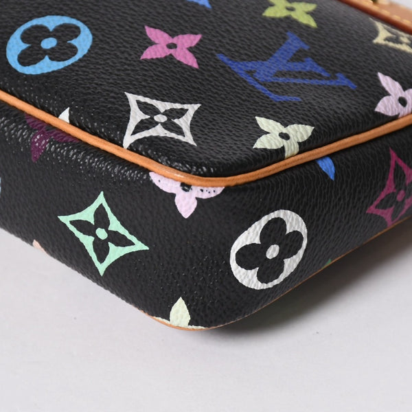 極美品 LOUIS VUITTON ルイヴィトン ポシェットアクセソワール アクセサリーポーチ M92648 モノグラム マルチカラー ブラック 中古 4a007172