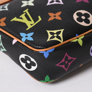 極美品 LOUIS VUITTON ルイヴィトン ポシェットアクセソワール アクセサリーポーチ M92648 モノグラム マルチカラー ブラック 中古 4a007172