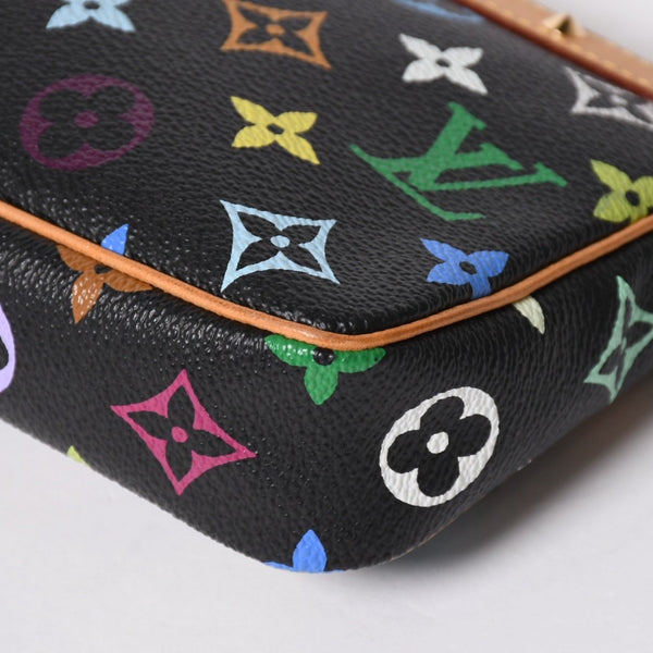 極美品 LOUIS VUITTON ルイヴィトン ポシェットアクセソワール アクセサリーポーチ M92648 モノグラム マルチカラー ブラック 中古 4a007172