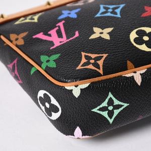 極美品 LOUIS VUITTON ルイヴィトン ポシェットアクセソワール アクセサリーポーチ M92648 モノグラム マルチカラー ブラック 中古 4a007172