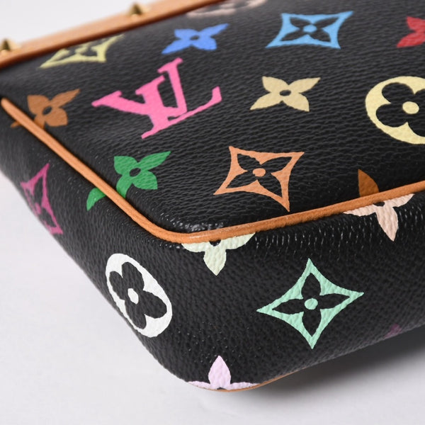 極美品 LOUIS VUITTON ルイヴィトン ポシェットアクセソワール アクセサリーポーチ M92648 モノグラム マルチカラー ブラック 中古 4a007172