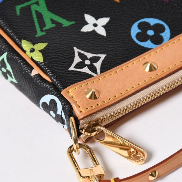 極美品 LOUIS VUITTON ルイヴィトン ポシェットアクセソワール アクセサリーポーチ M92648 モノグラム マルチカラー ブラック 中古 4a007172