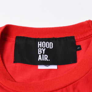 HOOD BY AIR フッドバイエアー HBA 長袖Tシャツ ボックスロゴ コットン レッド ホワイト ブラック サイズL 美品 中古 4a007302