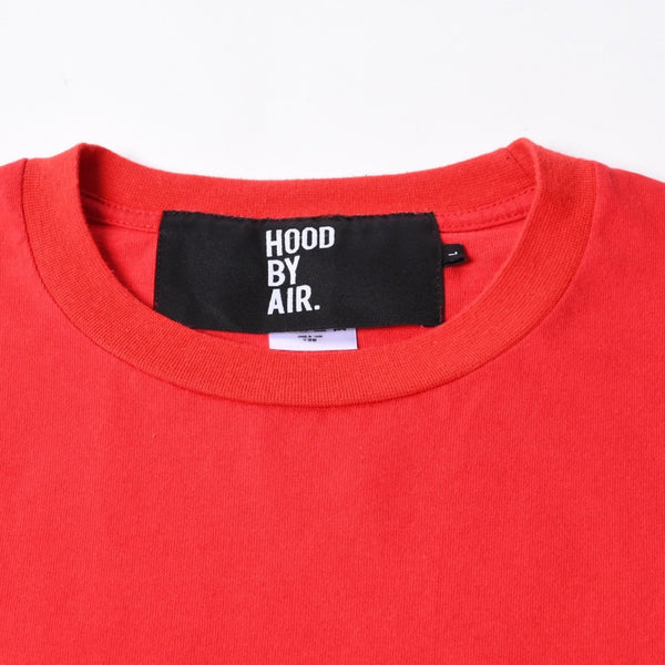 HOOD BY AIR フッドバイエアー HBA 長袖Tシャツ ボックスロゴ コットン レッド ホワイト ブラック サイズL 美品 中古 4a007302