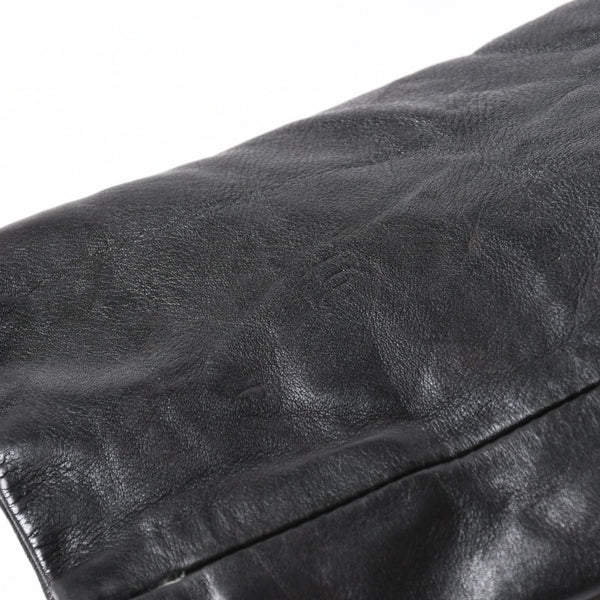 CHROME HEARTS クロムハーツ シングル レザーテーラードジャケット サイズS セメタリークロスパッチ 4パッチ フローラルボタン 美品 中古 4a007534