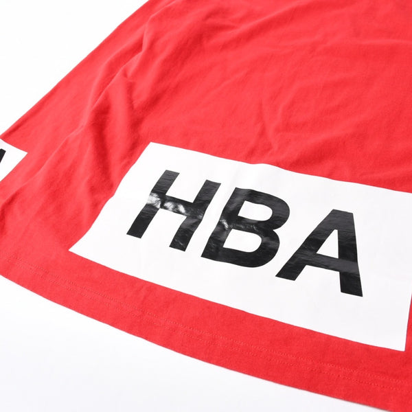 HOOD BY AIR フッドバイエアー HBA 長袖Tシャツ ボックスロゴ コットン レッド ホワイト ブラック サイズL 美品 中古 4a007302