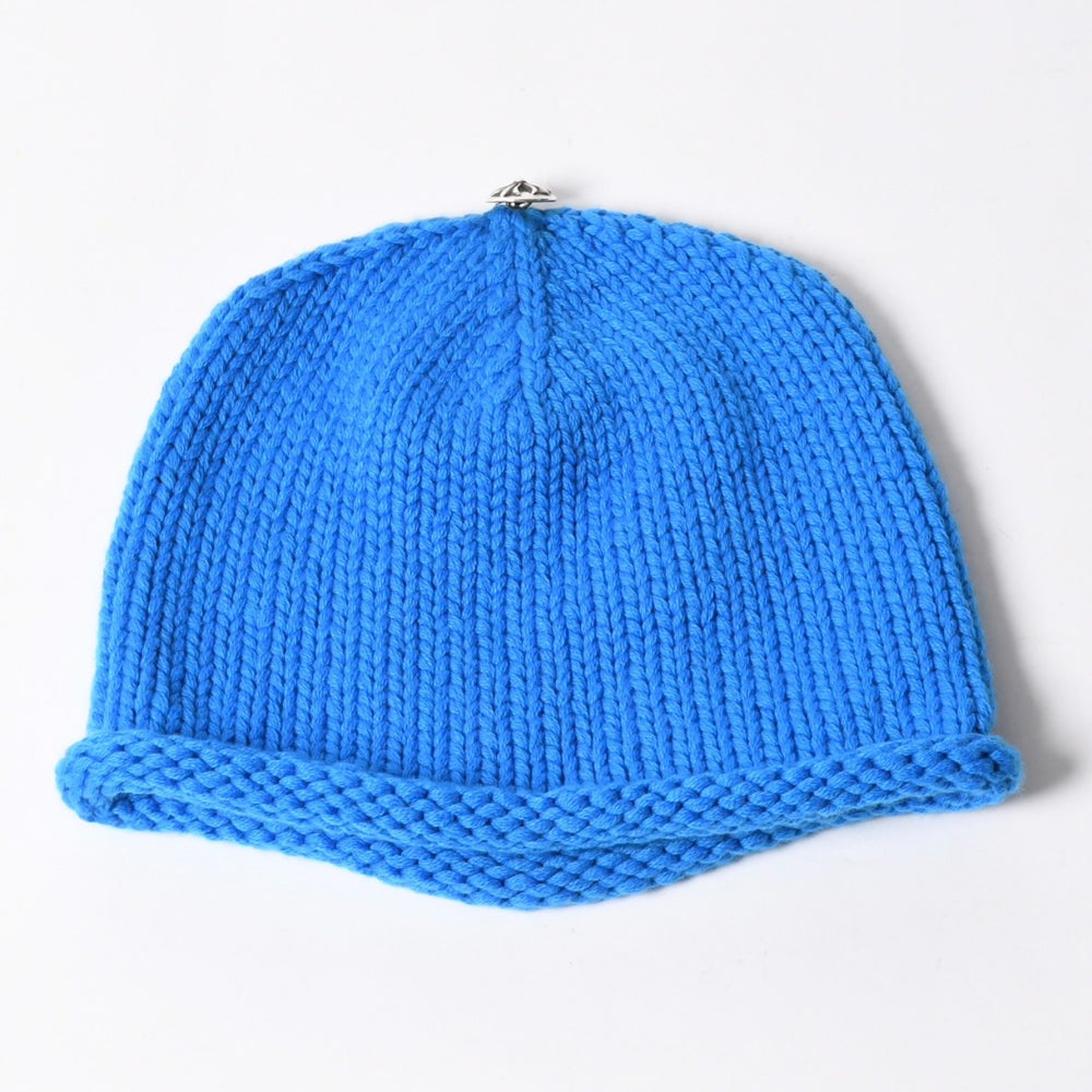 極美品 CHROME HEARTS クロムハーツ CASHMERE KNITTED CROSS BEANIE カシミヤ ニットビーニー ONE SIZE CHクロスパッチ 中古 4a007501
