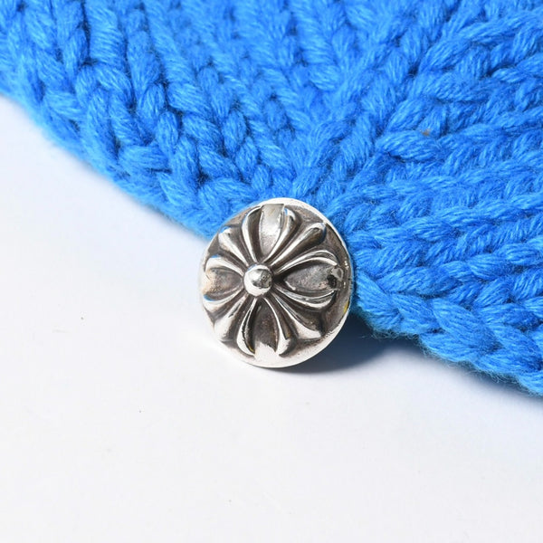 極美品 CHROME HEARTS クロムハーツ CASHMERE KNITTED CROSS BEANIE カシミヤ ニットビーニー ONE SIZE CHクロスパッチ 中古 4a007501