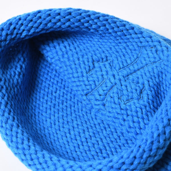 極美品 CHROME HEARTS クロムハーツ CASHMERE KNITTED CROSS BEANIE カシミヤ ニットビーニー ONE SIZE CHクロスパッチ 中古 4a007501