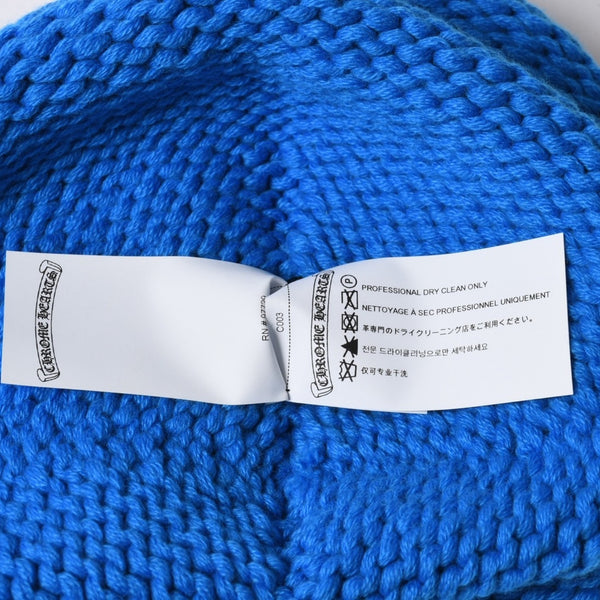 極美品 CHROME HEARTS クロムハーツ CASHMERE KNITTED CROSS BEANIE カシミヤ ニットビーニー ONE SIZE CHクロスパッチ 中古 4a007501