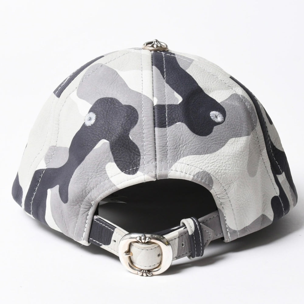 極美品 CHROME HEARTS クロムハーツ レザートラッカーキャップ ONE SIZE 51-61 カモフラージュ スターレザーパッチ スター装飾 中古 4a007503