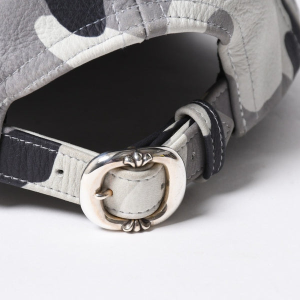 極美品 CHROME HEARTS クロムハーツ レザートラッカーキャップ ONE SIZE 51-61 カモフラージュ スターレザーパッチ スター装飾 中古 4a007503