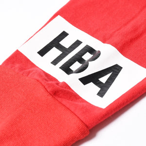 HOOD BY AIR フッドバイエアー HBA 長袖Tシャツ ボックスロゴ コットン レッド ホワイト ブラック サイズL 美品 中古 4a007302