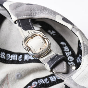 極美品 CHROME HEARTS クロムハーツ レザートラッカーキャップ ONE SIZE 51-61 カモフラージュ スターレザーパッチ スター装飾 中古 4a007503