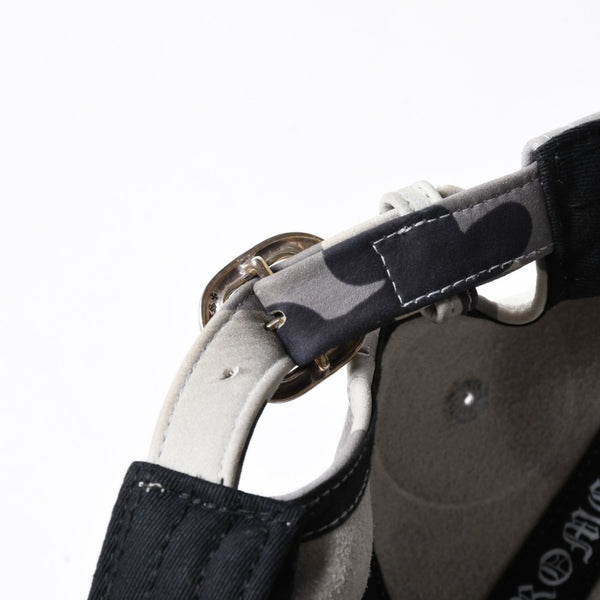 極美品 CHROME HEARTS クロムハーツ レザートラッカーキャップ ONE SIZE 51-61 カモフラージュ スターレザーパッチ スター装飾 中古 4a007503