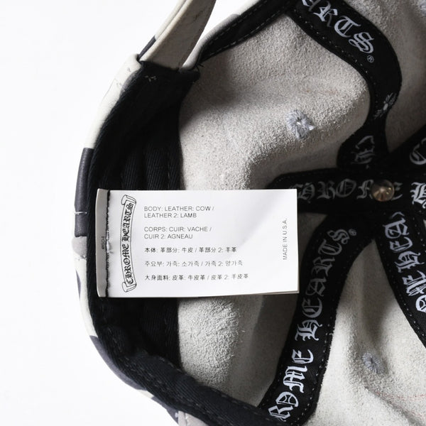 極美品 CHROME HEARTS クロムハーツ レザートラッカーキャップ ONE SIZE 51-61 カモフラージュ スターレザーパッチ スター装飾 中古 4a007503
