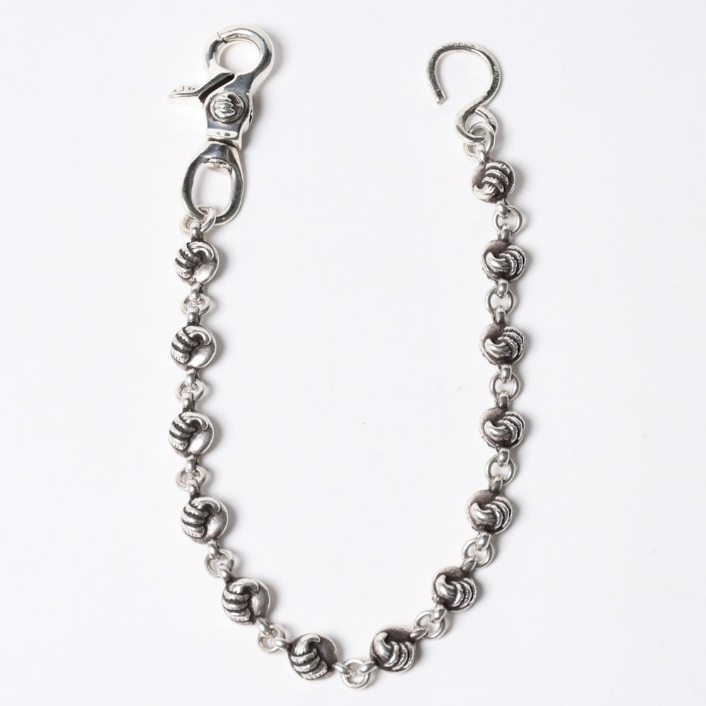 極美品 CHROME HEARTS クロムハーツ 1クリップ ショート #2クロウボール ウォレットチェーン 13リンク 重量約169.14g シルバー925 中古 4a007527