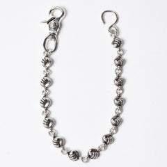 極美品 CHROME HEARTS クロムハーツ 1クリップ ショート #2クロウボール ウォレットチェーン 13リンク 重量約169.14g シルバー925 中古 4a007527