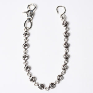 極美品 CHROME HEARTS クロムハーツ 1クリップ ショート #2クロウボール ウォレットチェーン 13リンク 重量約169.14g シルバー925 中古 4a007527