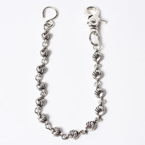 極美品 CHROME HEARTS クロムハーツ 1クリップ ショート #2クロウボール ウォレットチェーン 13リンク 重量約169.14g シルバー925 中古 4a007527