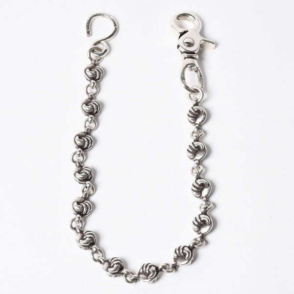 極美品 CHROME HEARTS クロムハーツ 1クリップ ショート #2クロウボール ウォレットチェーン 13リンク 重量約169.14g シルバー925 中古 4a007527