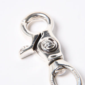 極美品 CHROME HEARTS クロムハーツ 1クリップ ショート #2クロウボール ウォレットチェーン 13リンク 重量約169.14g シルバー925 中古 4a007527