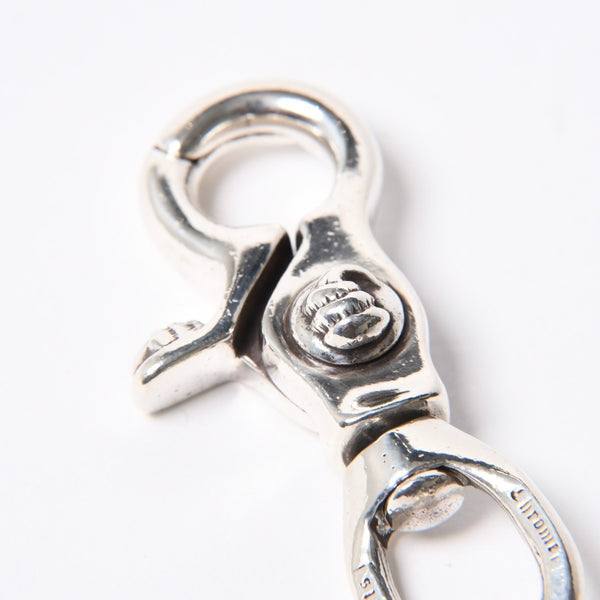 極美品 CHROME HEARTS クロムハーツ 1クリップ ショート #2クロウボール ウォレットチェーン 13リンク 重量約169.14g シルバー925 中古 4a007527