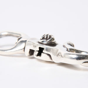 極美品 CHROME HEARTS クロムハーツ 1クリップ ショート #2クロウボール ウォレットチェーン 13リンク 重量約169.14g シルバー925 中古 4a007527