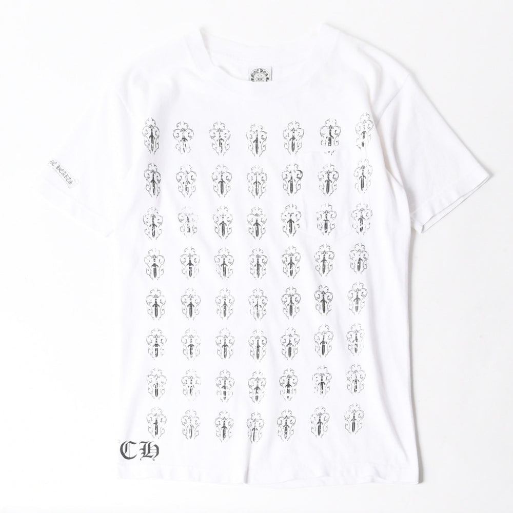 CHROME HEARTS クロムハーツ 半袖Tシャツ サイズS BSフレア ヴァインダガー ホースシュー ホワイト 美品 中古 4a007317