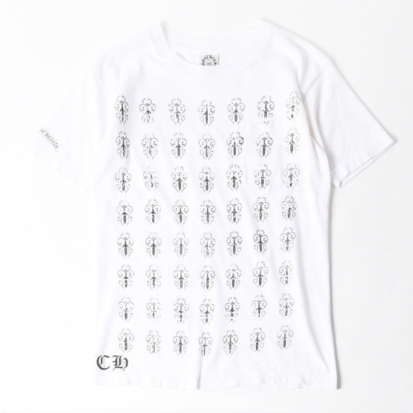 CHROME HEARTS クロムハーツ 半袖Tシャツ サイズS BSフレア ヴァインダガー ホースシュー ホワイト 美品 中古 4a007317